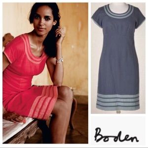 {Boden} "Carousel" Grey Blue Linen Dress 4P